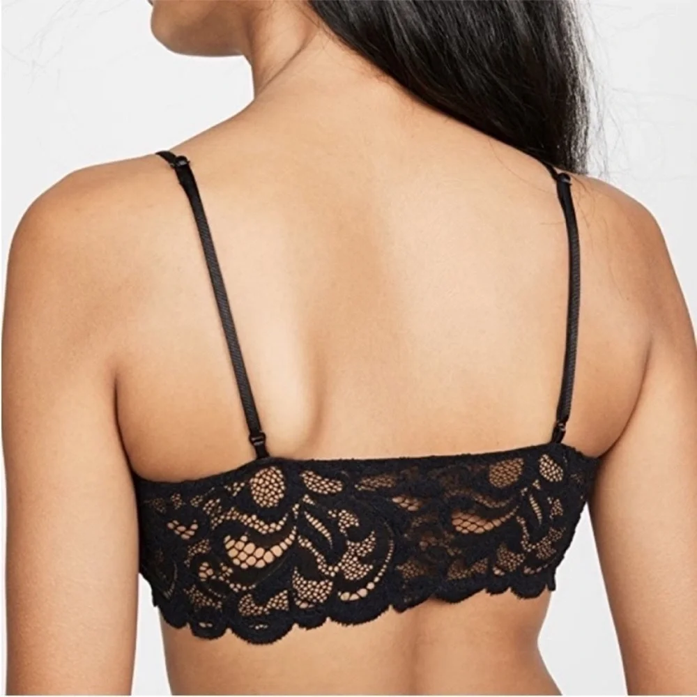 NWT Free People Intimately Reese Lace Bandeau Bralette in Black - Picture 3 of 9